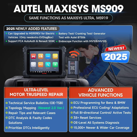 💥Autel MaxiSys MS909 Scanner - Intelligent diagnosis, professional first choice!💥